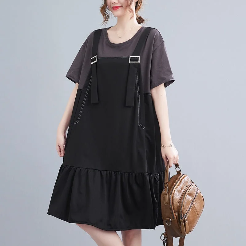 Plus Size Korean Mock 2 Piece Dress (EXTRA BIG SIZE)