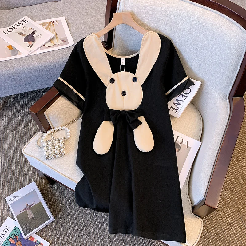 Plus Size Korean Bunny Shift Dress