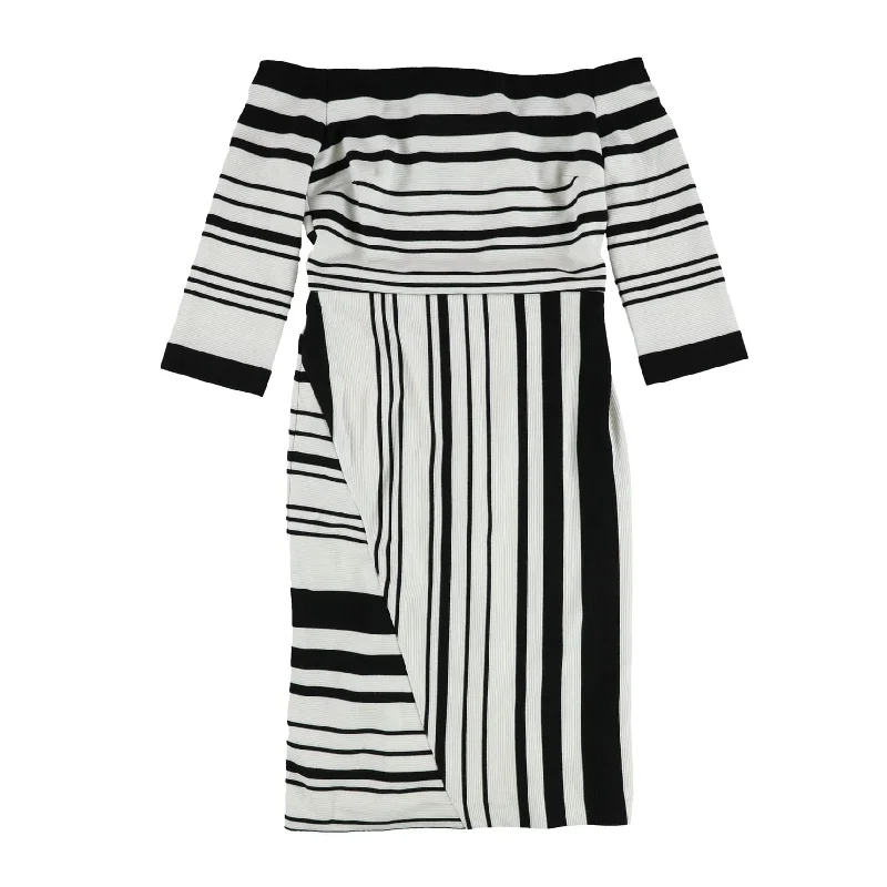 Bar Iii Womens Striped A-Line Bodycon Dress