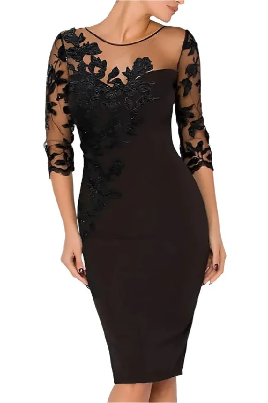 3/4 Sleeves Bodycon Mother of The Bride Dresses with Lace Appliques