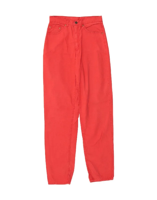 AMERICANINO Womens Slim Casual Trousers W30 L30  Red Cotton