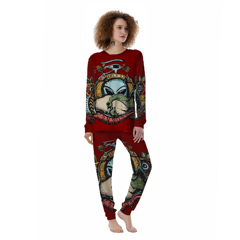 Aliens Area 51 Print Women's Pajamas