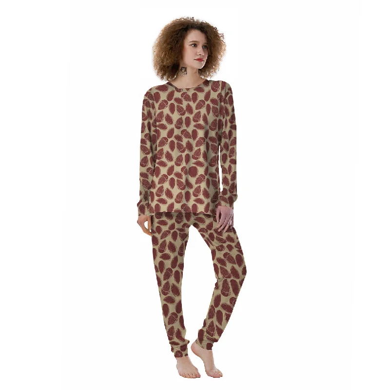 Almond Vintage Print Pattern Women's Pajamas