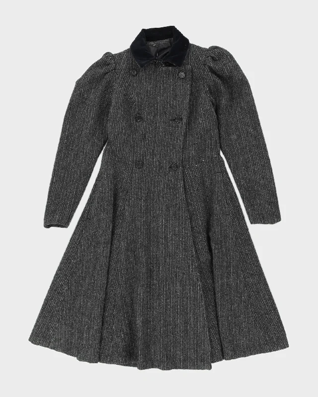 Grey Princess Cut Overcoat - XXS