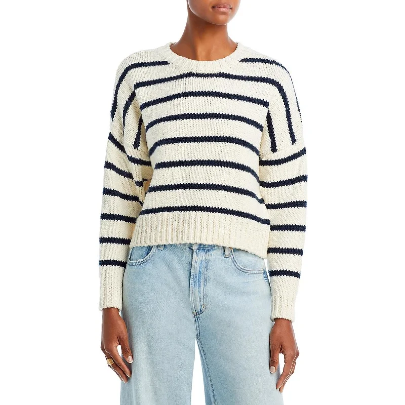 Womens Cotton Knit Crop Sweater