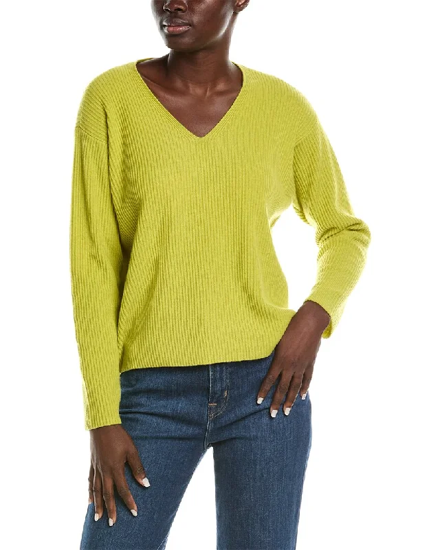 Eileen Fisher V-Neck Boxy Cashmere Pullover