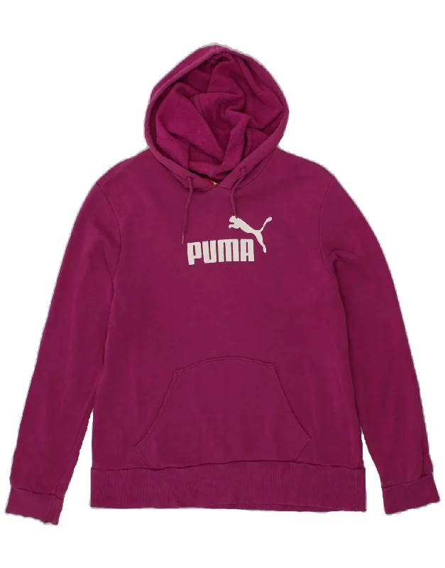 PUMA Womens Graphic Hoodie Jumper UK 18 XL Pink Cotton