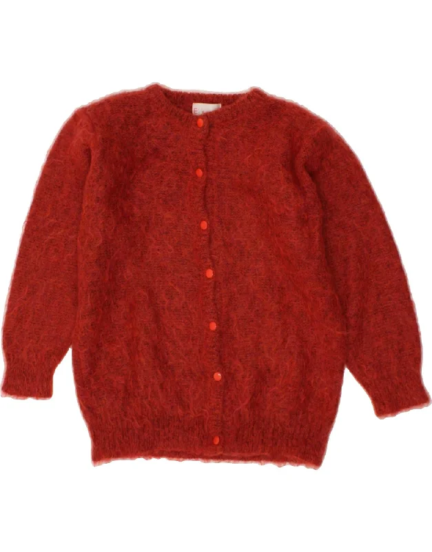 VINTAGE Womens Cardigan Sweater UK 18 XL Red Mohair