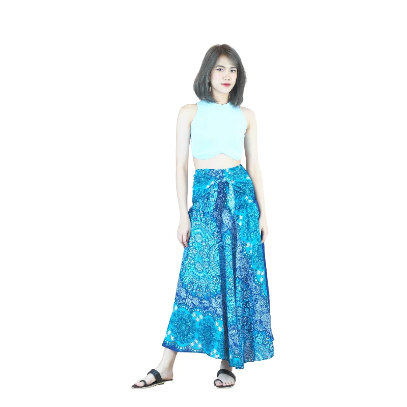 Daffodils Mandala Women's Bohemian Skirt in Bright Navy SK0033 020265 05