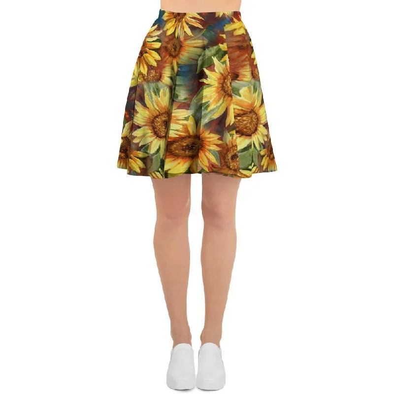 Watercolor Sunflower Women's Skirt