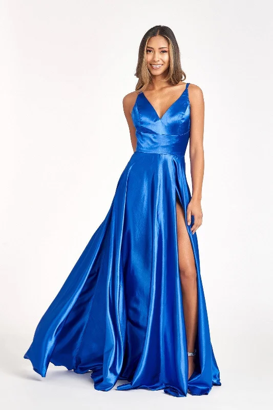 Long Spaghetti Strap Formal Bridesmaid Satin Dress Sale