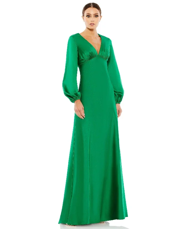 Mac Duggal 55693 Long Sleeve Formal Satin Dress