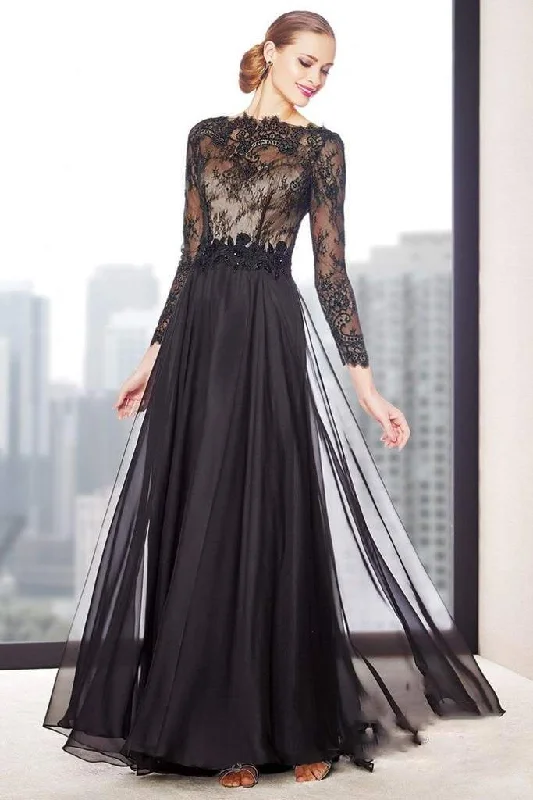 Alyce Paris Black Label Beaded Chiffon and Lace Evening Gown 29723