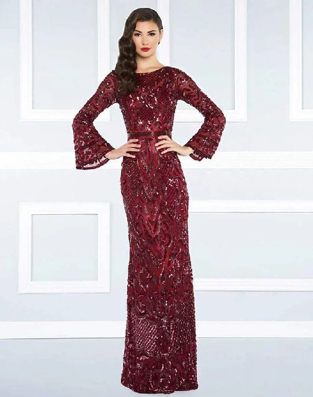 Mac Duggal Beaded Long Bell Sleeves Evening Gown 4576R