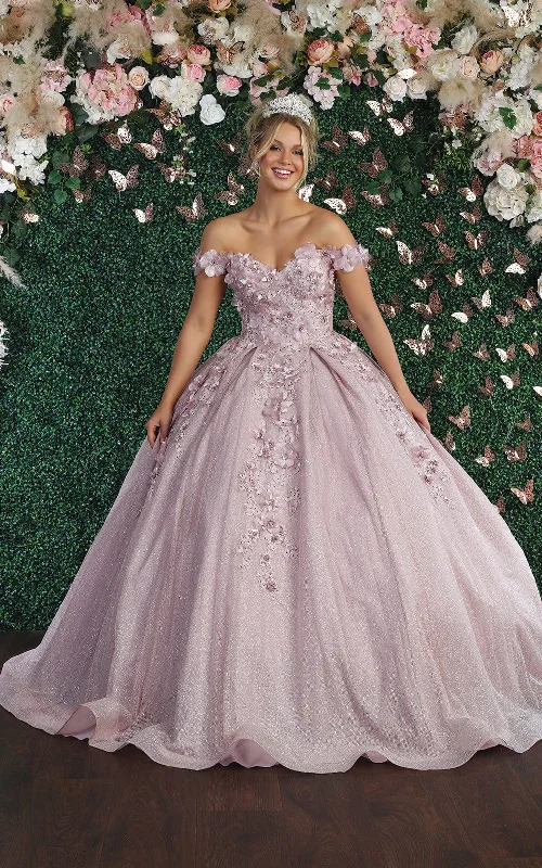 May Queen LK154 - Floral Applique Ballgown