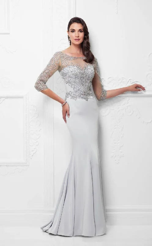 Montage by Mon Cheri - 117910 Quarter Sleeve Beaded Illusion Gown