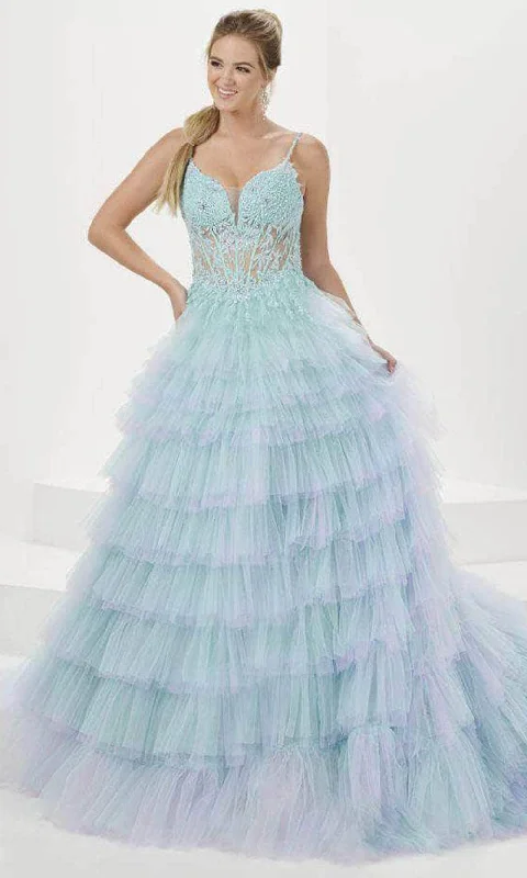 Tiffany Designs 16115 - Embroidered Ombre A-Line Evening Gown