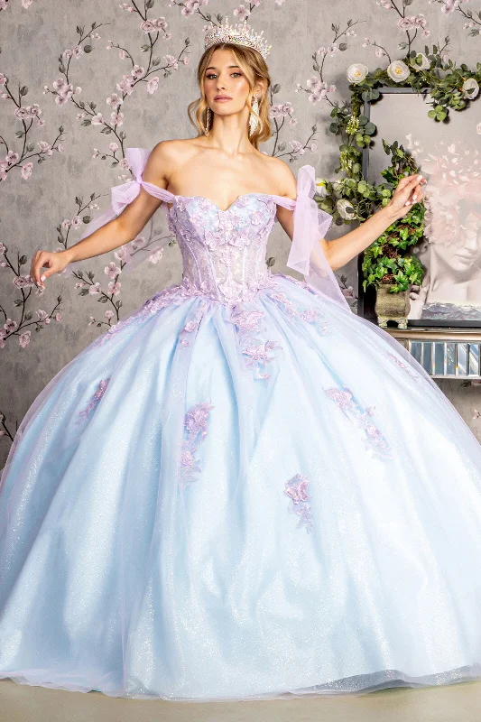 Butterfly Off Shoulder Two-Tone Ball Gown by GLS Gloria GL3482