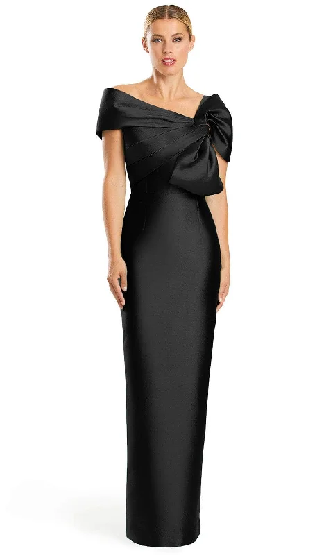 Alexander by Daymor 1885F23 -Bow Accented Column Evening Dress