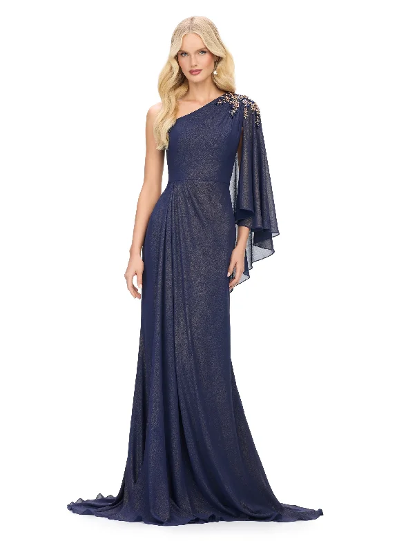 Ashley Lauren 11701 - Asymmetric Beaded Prom Gown