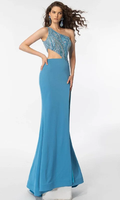 Ava Presley 39218 - Side Cut-Out One-Sleeve Evening Dress