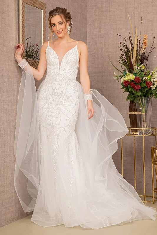 Beaded V-Neck Bridal Mermaid Gown by GLS Gloria GL3157