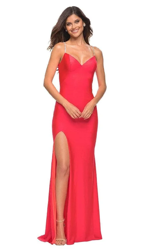 Beaded Strap V-Neck Prom Gown 30602SC