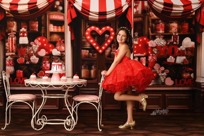 "Blooming Love"  Red  Petal Length Dress  ( 5 Year - Petite 6 Year)