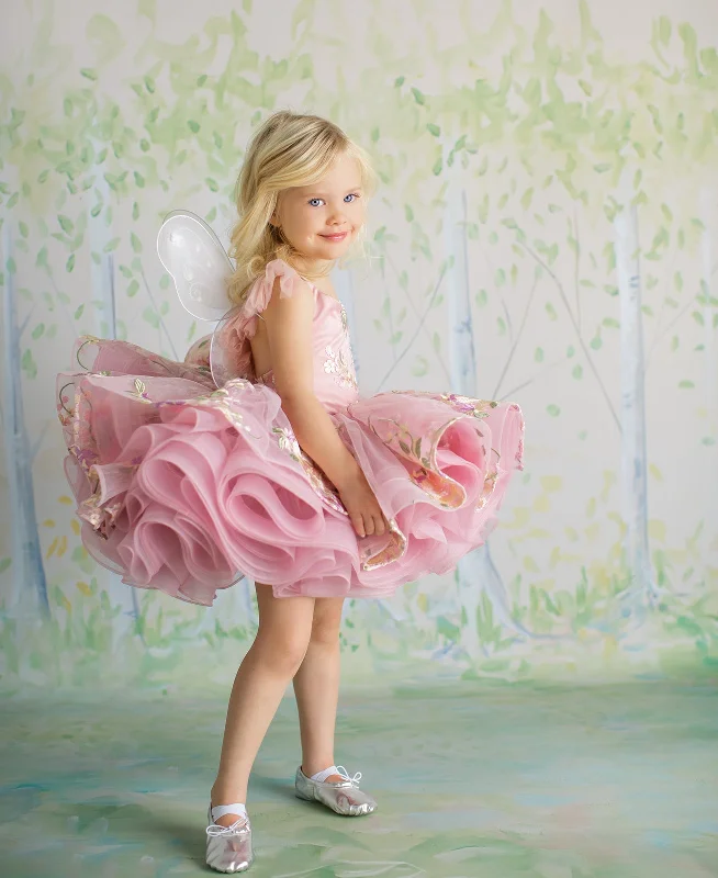 "Brynn" -  Blush Petal Length Dress ( 3 Year - Petite 4 Year)