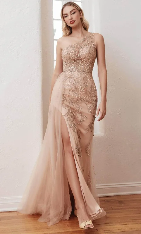 Cinderella Divine CB098 - Beaded High Slit Evening Gown