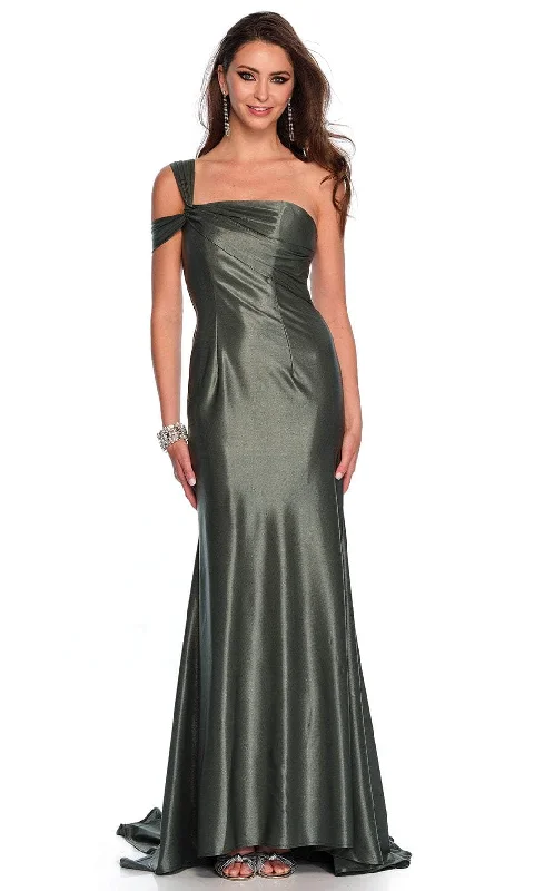 Dave & Johnny 11486 - Straight-Across Ruched Detail Gown