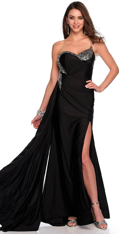 Dave & Johnny 11494 - Fold Over Asymmetric Prom Gown