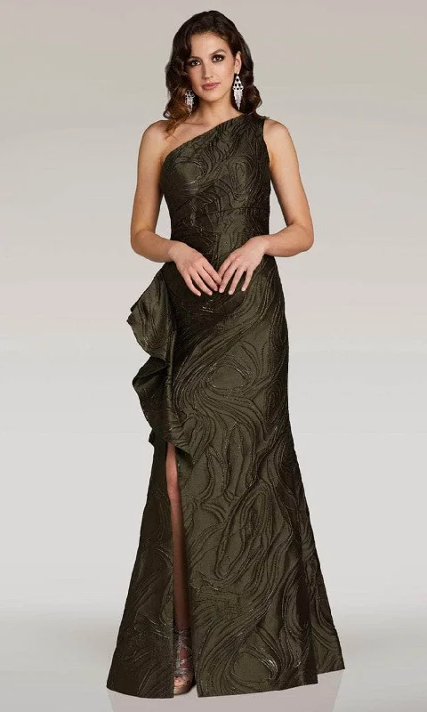 Feriani Couture 18348B - Asymmetric Ruffle Evening Gown