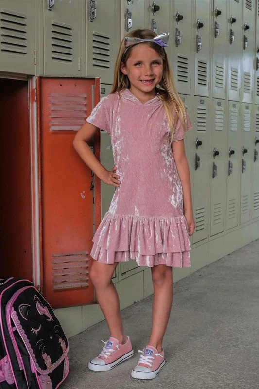 Hoodie Ruffle Girl Dress sizes 2 to 12