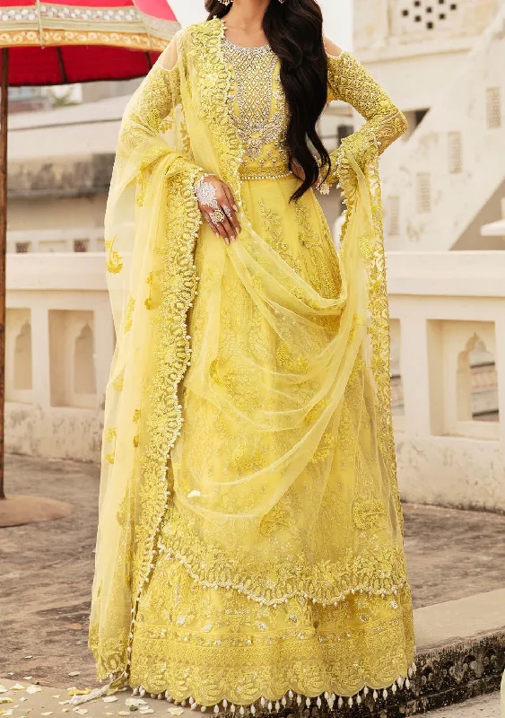 Imrozia Zard Pakistani Luxury Net Lehenga Choli