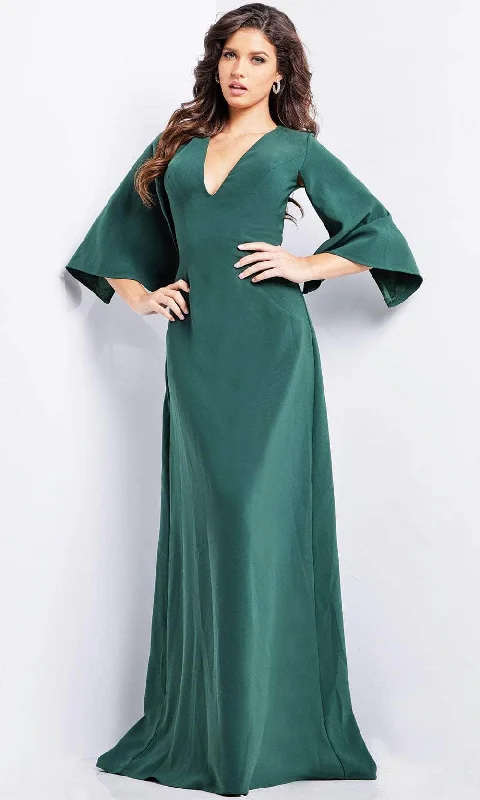 Jovani 25754 - Cape Sleeve V-Neck Evening Dress