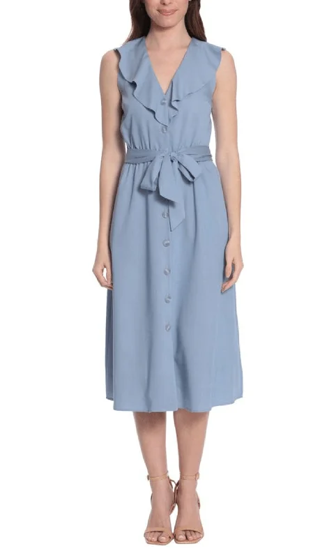 London Times T6218M - Buttoned Casual Dress