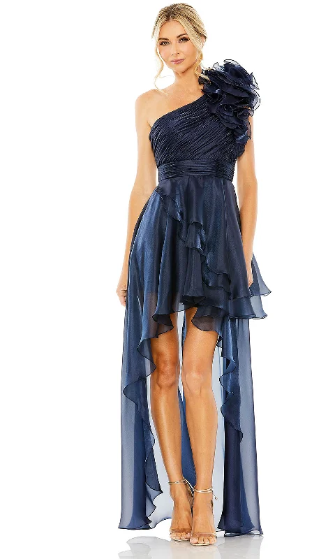 Mac Duggal 49527 - Ruffle Detailed Asymmetrical Evening Dress