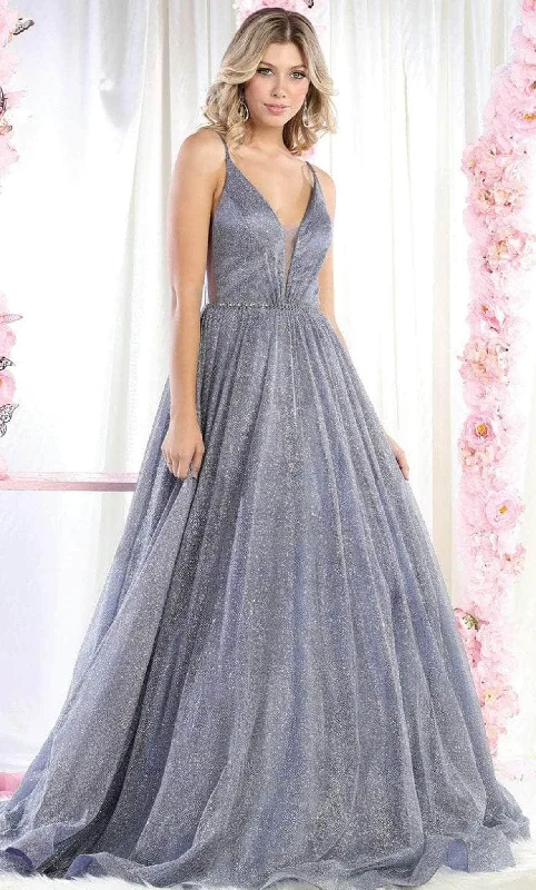 May Queen RQ7983 - Sleeveless V Neck A Line Gown