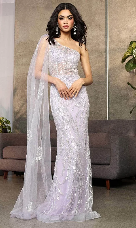 May Queen RQ8075 - One Shoulder Sheath Evening Gown