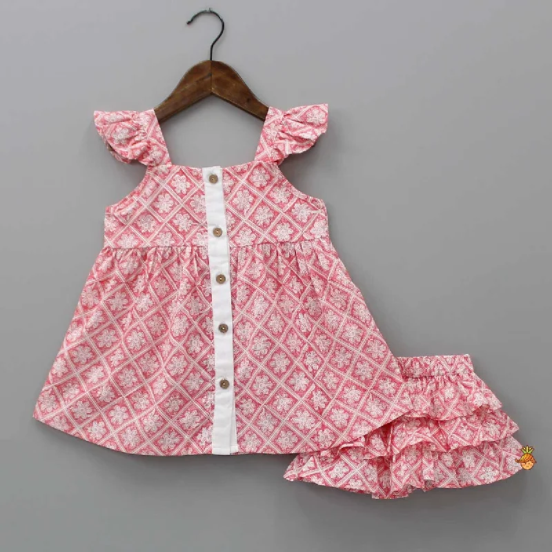 Pre Order: Flutter Tunic Dress With Ruffled Bloomer