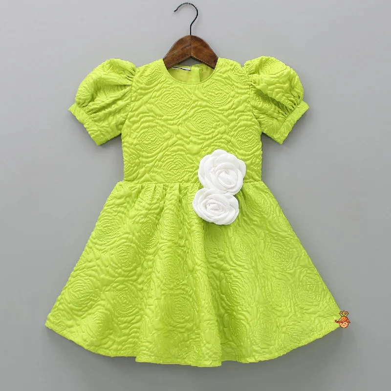 Pre Order: Green Embossed Dress