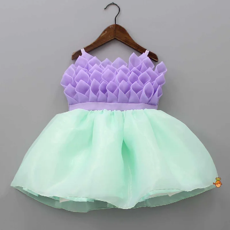 Pre Order: Purple Rose Petal Dual Tone Dress With Detachable Bow