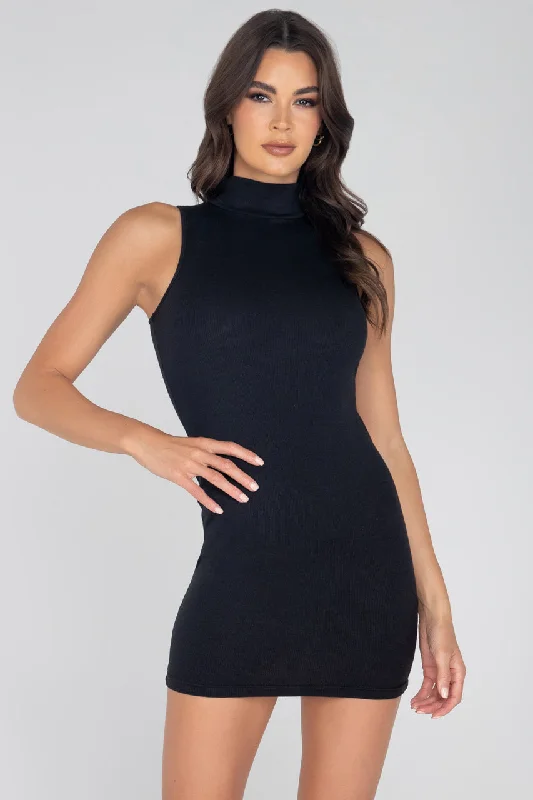 Ribbed Turtle Neck Dress