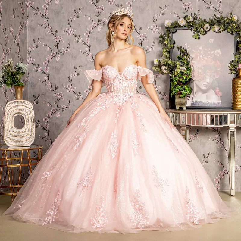 Ruffled Off Shoulder Corset Ball Gown by GLS Gloria GL3475