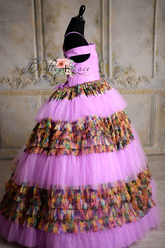 "Sunset Sorbet" Purple Floor  Length Dress ( 12 year-16 year)