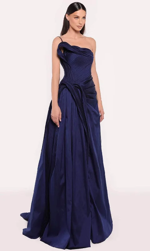 Tarik Ediz 98703 - Draped A-Line Evening Gown