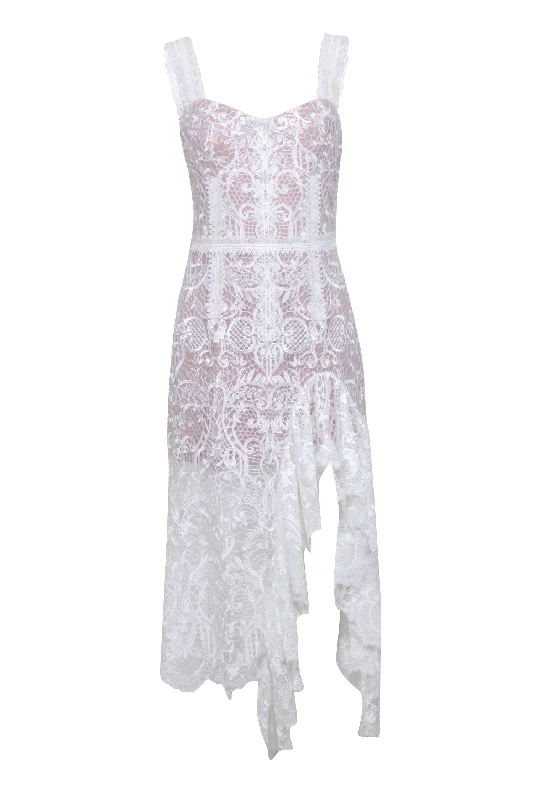 Bronx & Banco - Ivory Eyelet Lace Sleeveless "Tiffany Blanc" Dress Sz M