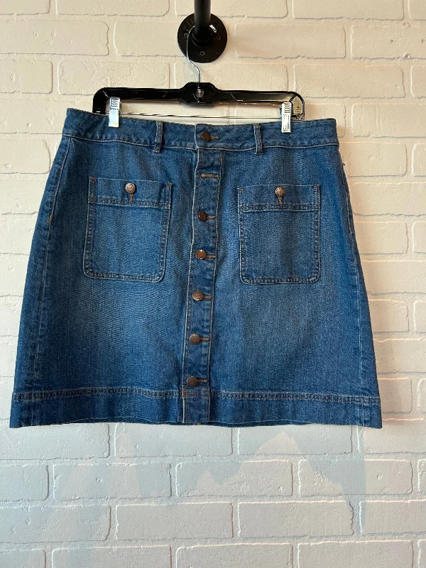 Skirt Mini & Short By Loft In Blue Denim, Size: 14