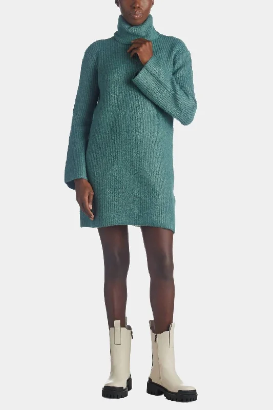 Abbie Sweater Dress In Foliage Green